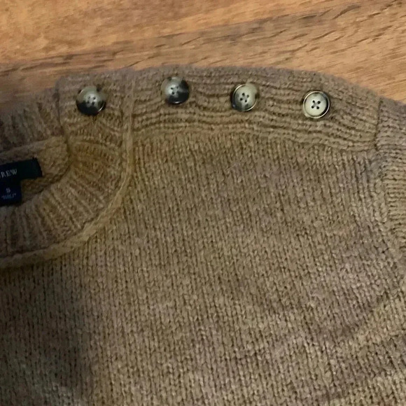J Crew Womens Oversize Wool Alpaca Blend Button Shoulder Crew Neck Sweater Small - Picture 3 of 5